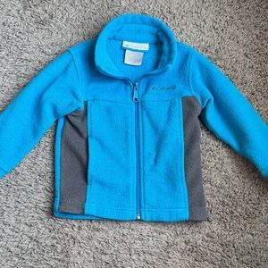 Columbia Turquoise and Charcoal Fleece Jacket